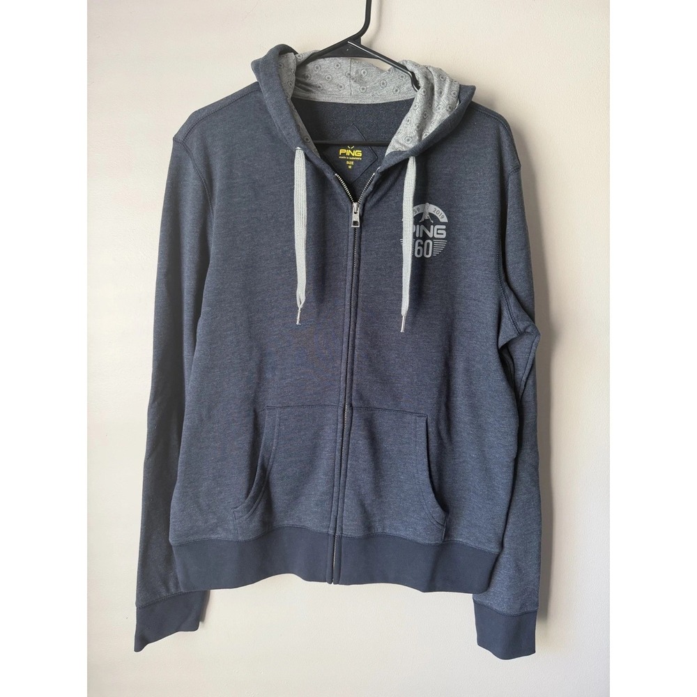 Ping 60th Anniversary 1959 - 2019 Golf Graphic Blue Zip Hoodie Sweatshirt Size M